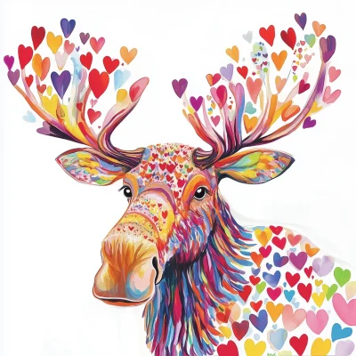 Whimsical Moose Art