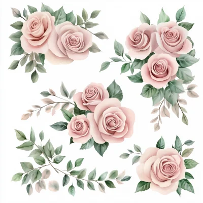 Romantic Watercolor Roses