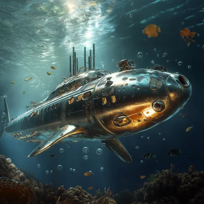 Steampunk Barracuda Submarine