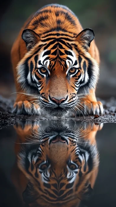 Ferocious Tiger Reflection