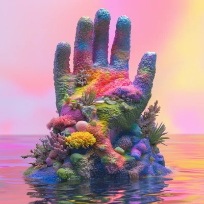 Colorful Hand Sculpture