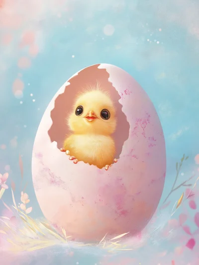 Whimsical Easter Chick