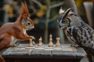 Squirrel Chess Match