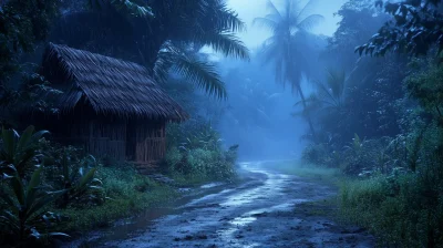 Foggy Forest Hut