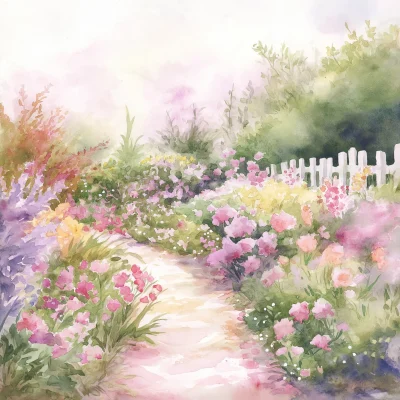 Watercolor Flower Garden