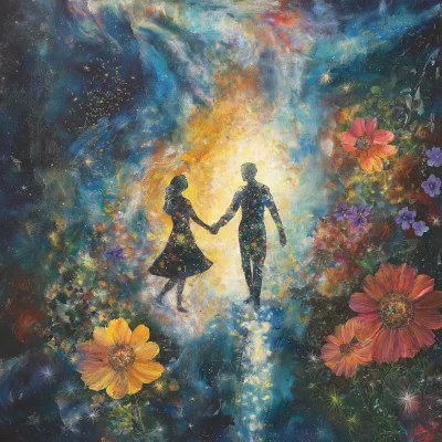 Ethereal Beings in Cosmic Embrace