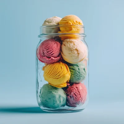 Colorful Ice Cream Jar