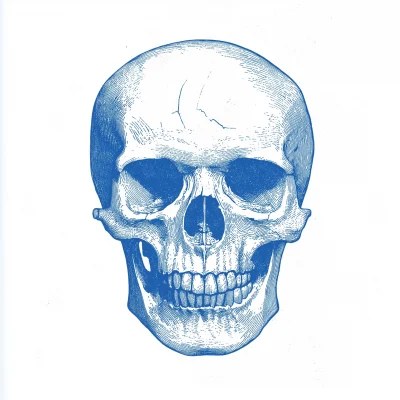 Blue Skull Stamp