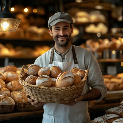 Baker with Fresh Bread