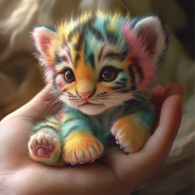 Tiny Tiger in a Gentle Hand