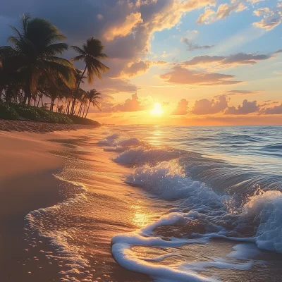 Serene Beach at Sunset