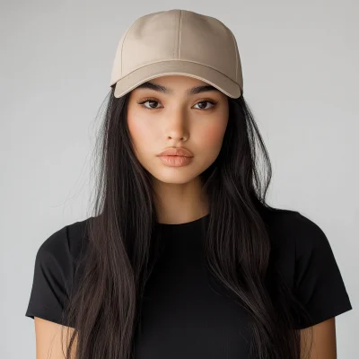 Stylish Female Model in Trucker Cap