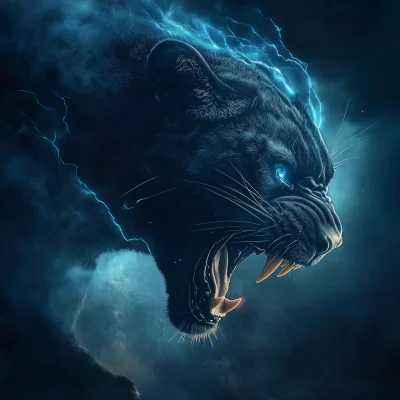 Roaring Black Panther