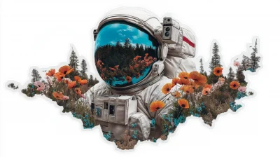 Astronaut with Flowers