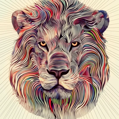 Fractal Lion Illustration