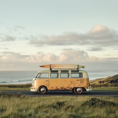 Surfboard on Vintage VW