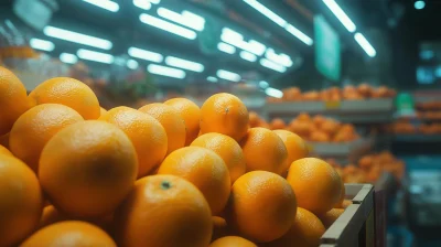 Fresh Oranges Close Up