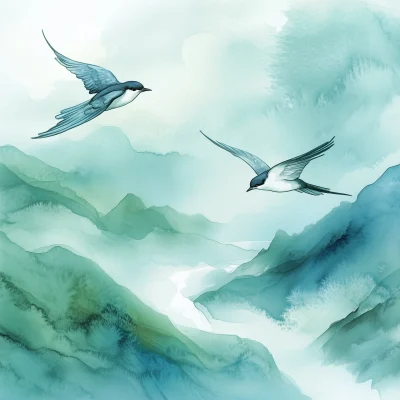 Swallows in Flight