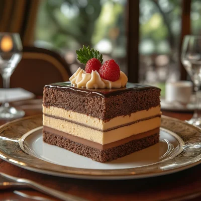 Elegant Opera Cake Presentation