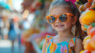 Smiling Girl at the Market