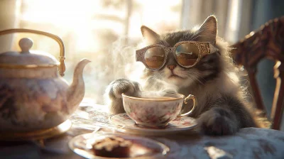 Chic Cat Tea Time