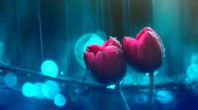 Intertwined Tulips in a Cosmic Background