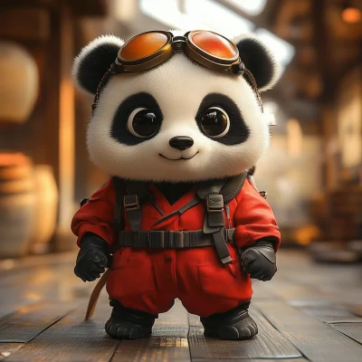 Air Show Panda Mascot