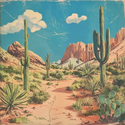 Vintage Desert Postcard