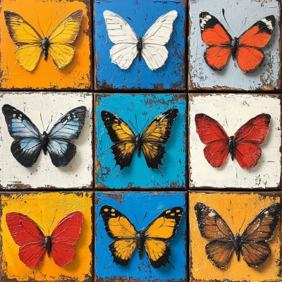 Colorful Butterflies in Squares