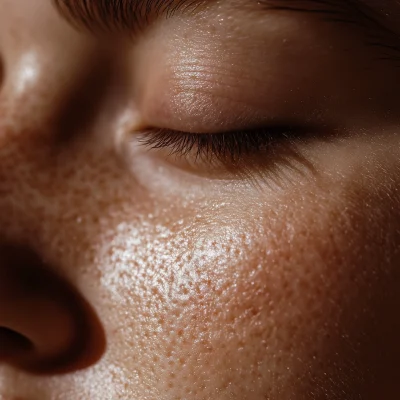 Close-up of Facial Skin Pores