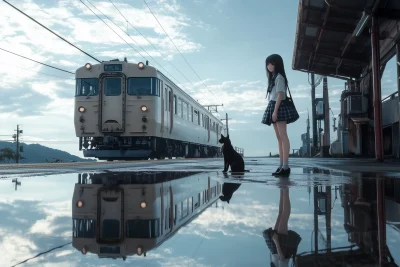 Rural Train Station in Japan