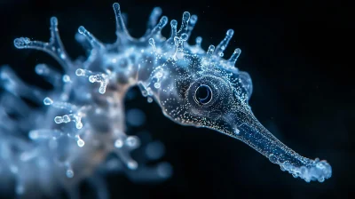 Bioluminescent Seahorse Close-Up