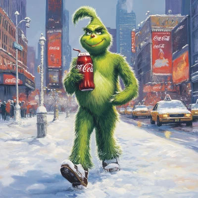 Grinch Enjoying a Drink