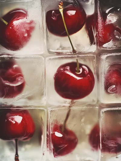 Cherries in Ice Cubes