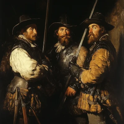 Medieval Dutch Noblemen Preparing for Battle