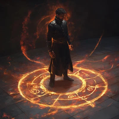 Mage in a Rune Circle