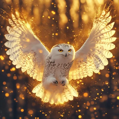 Golden Radiance of the Snowy Owl