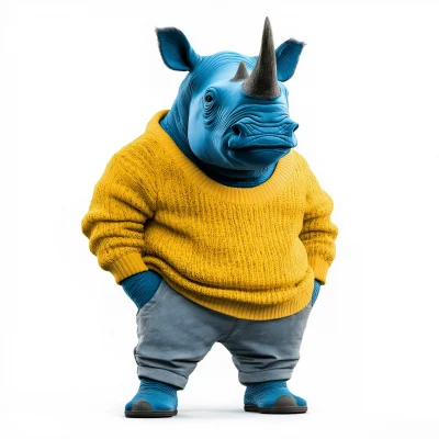 Blue Rhino in Sweater