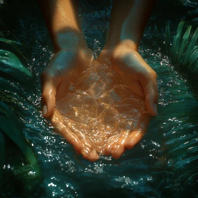 Hands in Tropical Rainforest