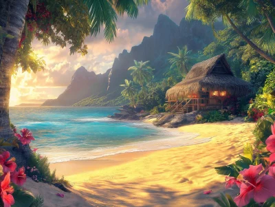 Tropical Beach Scene