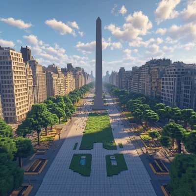 Minecraft Recreation of Famous Argentine Landmark