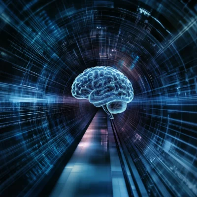 AI Brain in Technology Tunnel