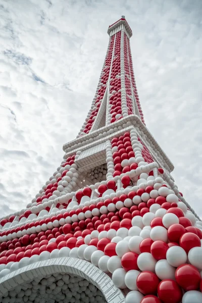 Eiffel Tower Made of Billiard Balls