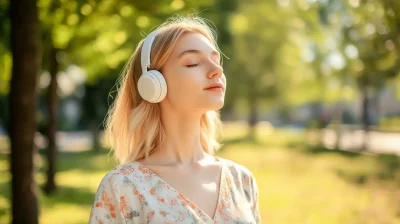 Young Woman with Headphones