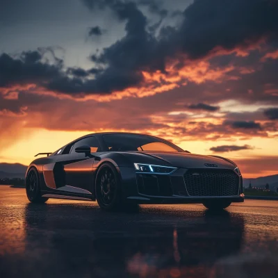 Audi R8 at Sunset