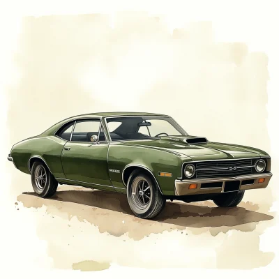 Minimalist Vintage American Muscle Car