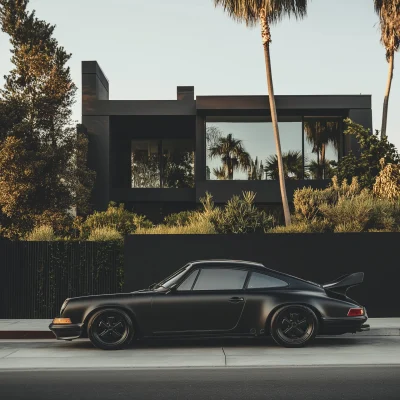 Matte Black Vintage Porsche