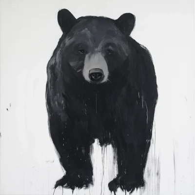 Black Formosan Bear on White Background