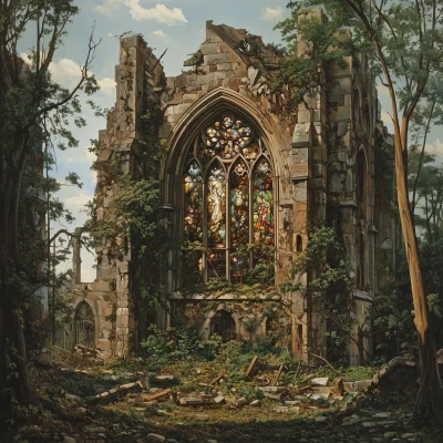 Ruined Cathedral in Nature