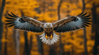 Eagle Flying in the Rain